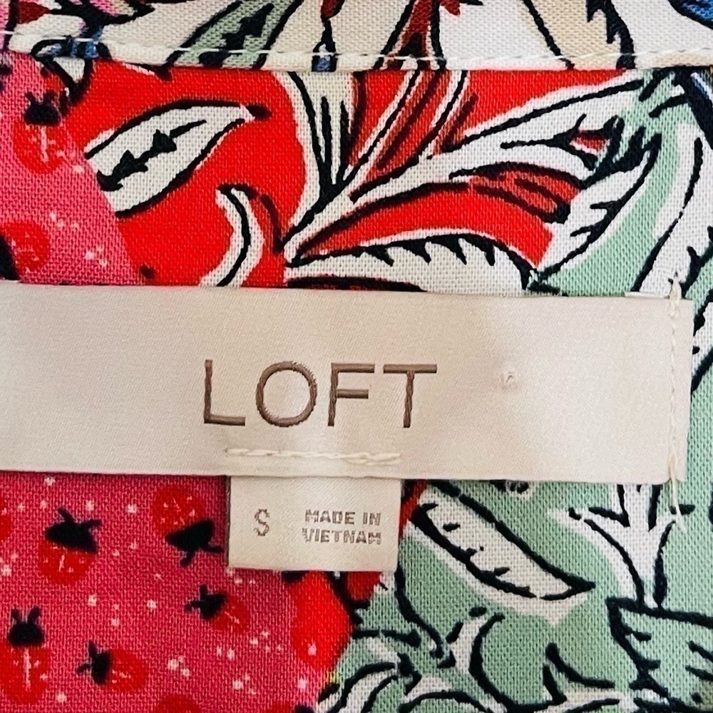 Loft Patchwork Bloom Everyday Pocket Button Down … - image 5